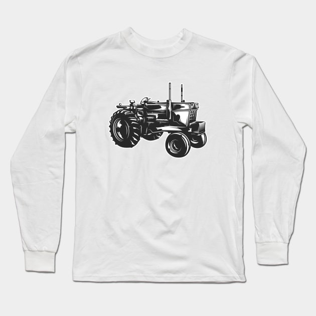 Black Tractor Long Sleeve T-Shirt by Islanr